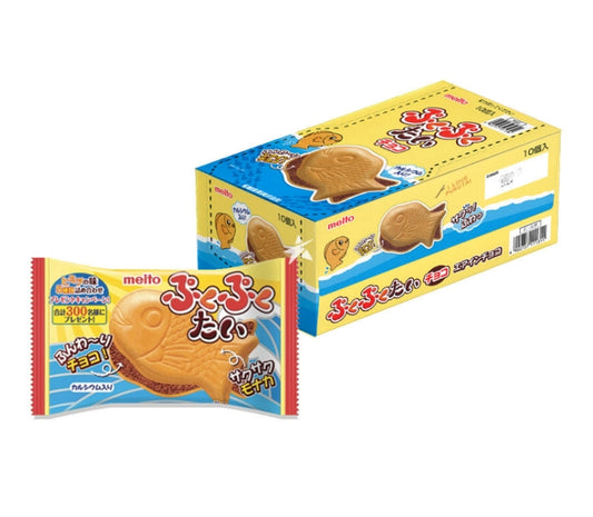 Meito fish shaped air in chocolate 16.5gx10x12 Meito 名糖稠鱼烧巧克力味夹心威化饼干 ぷくぷくたい エアインチョコ