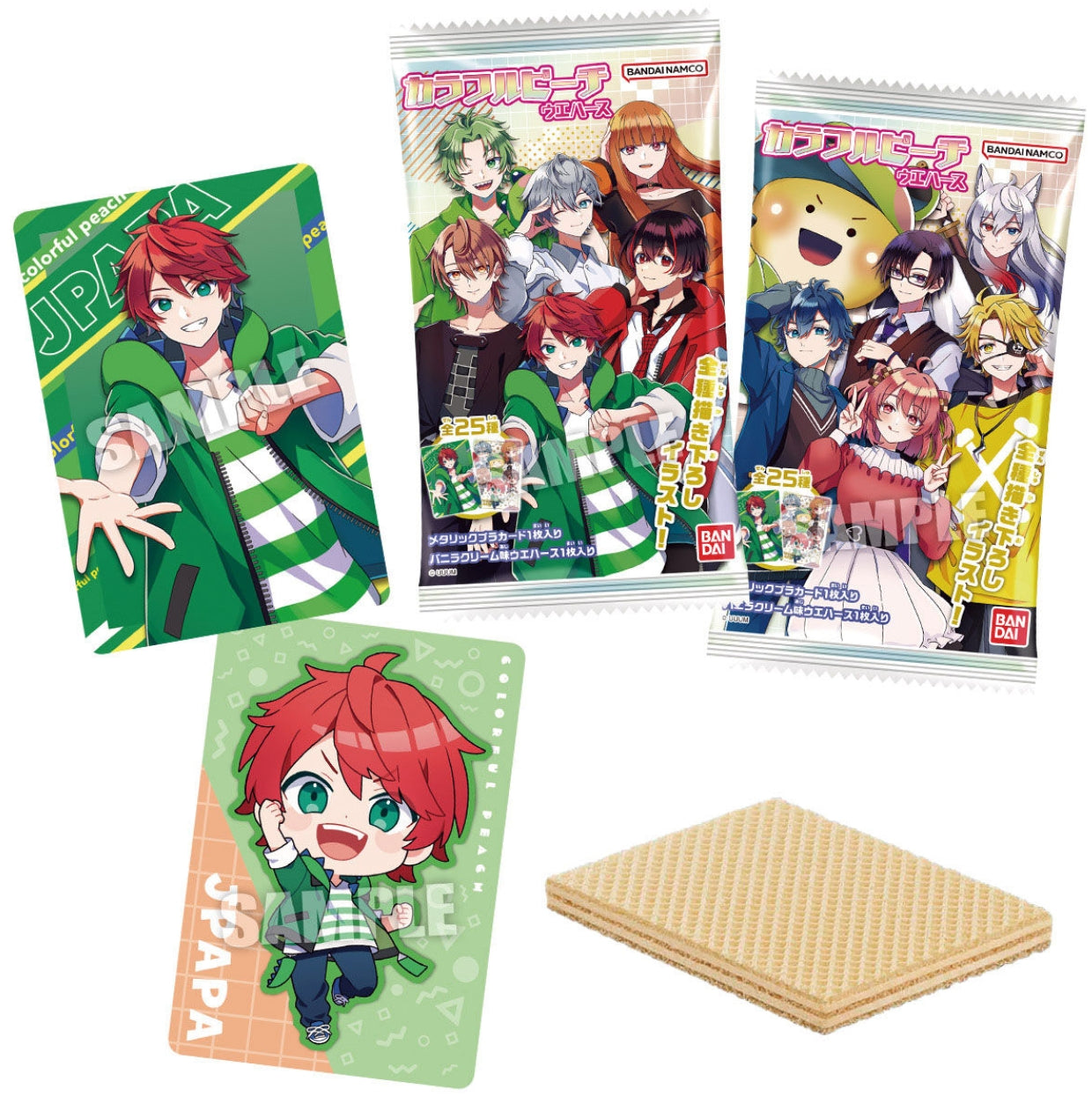 Bandai Colorful Peach Card Wafer 14gx20 Bandai 七彩桃子 威化饼 (仮)カラフルピーチ ウエハース