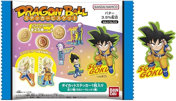 Bandai Doragon Ball Stickers Biscuit 21gx12 Bandai 龙珠贴纸饼干食玩 バンダイ ドラゴンボール ステッカービスケット