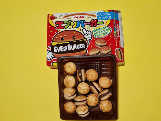 Bourbon every burger 66gx10 Bourbon迷你巧克力夹心汉堡饼干 ブルボン エブリバーガー