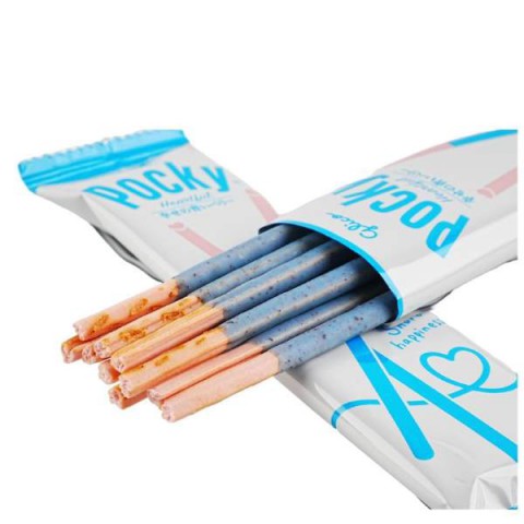 Glico Pocky Heartful Blueberry 2P 54,6gx10 Glico Pocky 蓝莓味 グリコ ポッキーハートフル<幸せの青いベリー>2袋