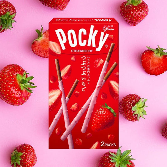 Glico Pocky tubu tubu strawberry 2pk 55gx10 Pocky固力果 草莓味 2pk グリコ つぶつぶいちごポッキー