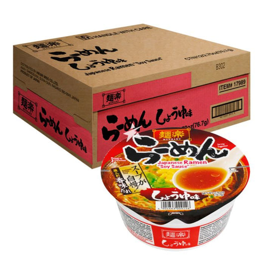 Hikari Miso Menraku Cup Ramen Soy Sauce 76.7g x12 面乐杯面 酱油味 麺楽 カップラーメン しょうゆ