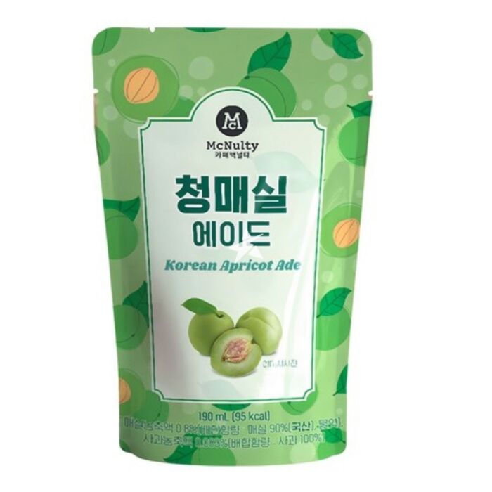 Mcnulty Korean Apricot Ade 190mlx10x3 Café Mcnulty 韩国杏饮料 맥널티 청매실 에이드 190ml