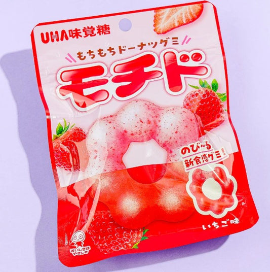 Mikakuto Mochido Strawberry Gummy 40gx10 味觉糖草莓风味 甜甜圈软糖 味覚糖 モチド いちご味40g