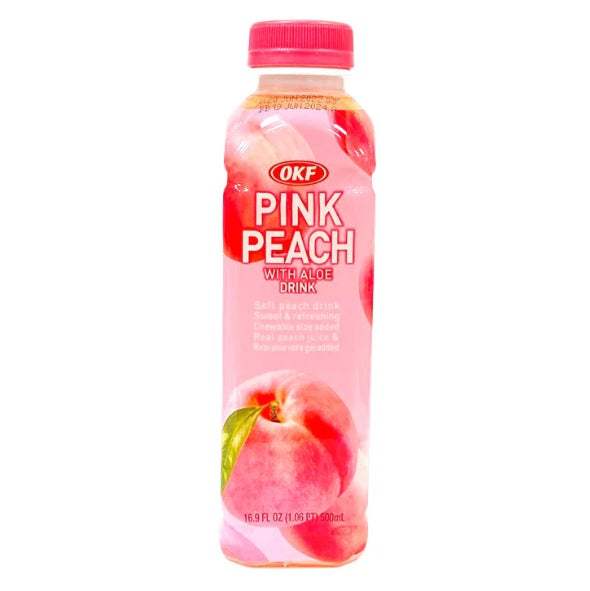 OKF Pink Peach Drink 500mlx20 OKF 蜜桃芦荟饮料 핑크 피치 드링크 500ML