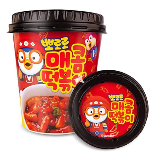 Pororo Topokki Instant Cup Spicy 120gx32 Pororo 即食年糕 辣味 뽀로로 매콤떡볶이 120G