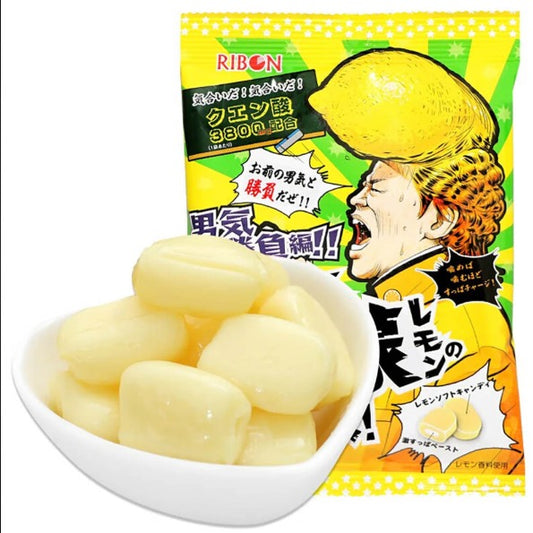 Ribon Saotome lemon Challenge 60g x12 x2 Ribon酸醒早乙女柠檬味夹心软糖 早乙女檸檬の挑戦状