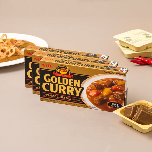 S&B ex gold curry hot 220gx10x6 S&B 日式咖喱块 辣 S&B ゴールデンカレー 辛口