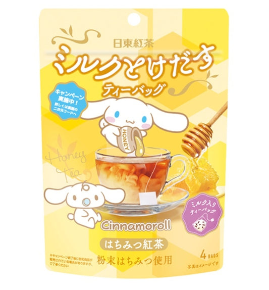 Nittoh Tea Milk Tea Bag Cinnamonroll collab 4p 28,8gx6x4 日东红茶 蜂蜜红茶 4袋装 ×  cinnanonroll 联名限定版 日東紅茶　ミルクとけだすＴＢはちみつ紅茶４袋入　シナモンロール　コラボ