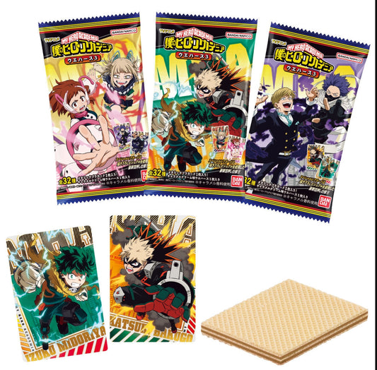 Bandai My Hero Academia Card 3 Wafer 14gx20 Bandai 我的英雄学院 威化食玩 TVアニメ『僕のヒーローアカデミア』 ウエハース３