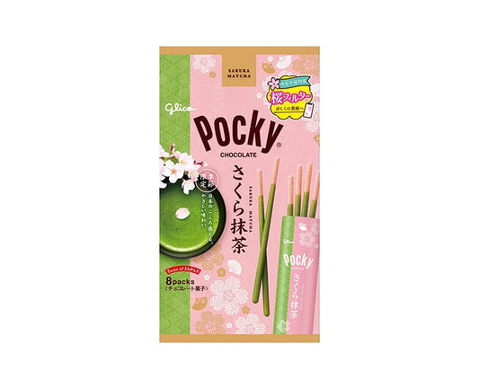 Glico Pocky Sakura Matcha 8 Bags 101,6gx6 Glico Pocky 樱花抹茶味 グリコ　ポッキーさくら抹茶＜８袋＞