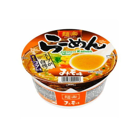 Hikari Miso Menraku Cup Ramen Miso 90.9g x12 面乐杯面拉面 味增味 麺楽 カップラーメン　みそ