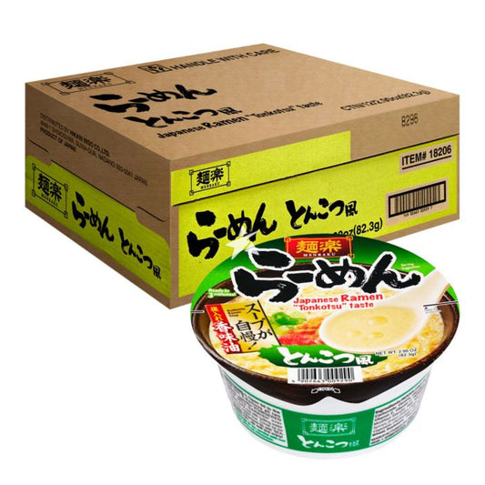 Hikari Miso Menraku Cup Ramen Tonkotsu Style 82.3g x12 面乐杯面 猪骨味 麺楽 カップラーメン　とんこつ風