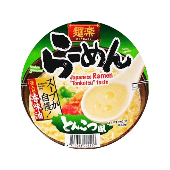 Hikari Miso Menraku Cup Ramen Tonkotsu Style 82.3g x12 面乐杯面 猪骨味 麺楽 カップラーメン　とんこつ風