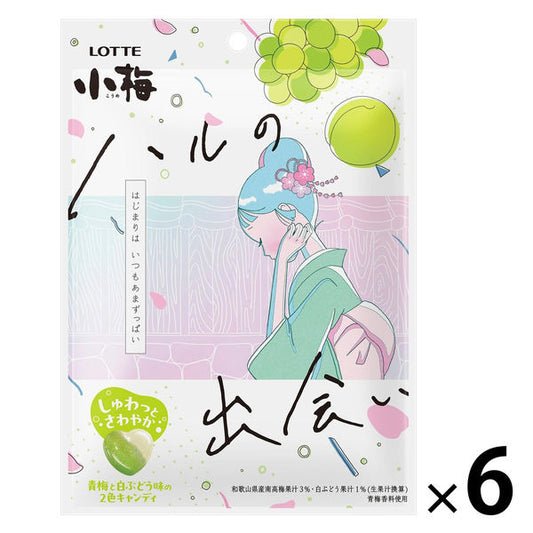 Lotte Koume Candy Ball Haru No De Ai Edition 60gx6 乐天 小梅 绿色的邂逅  梅子糖 ロッテ　小梅　ハルの出会い６０ｇ