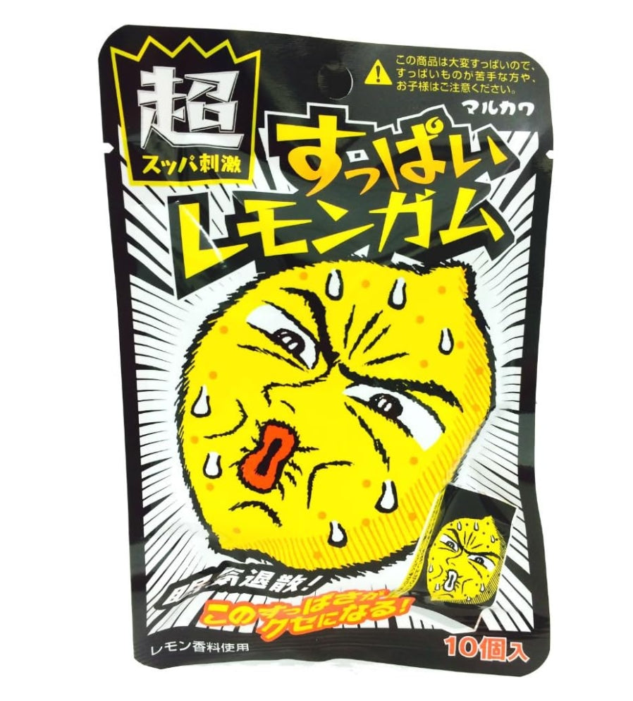 Marukawa Sour Lemon Gum 10 pcs 45gx10 丸川超酸檸檬口香糖 丸川　すっぱいレモンガム　１０個