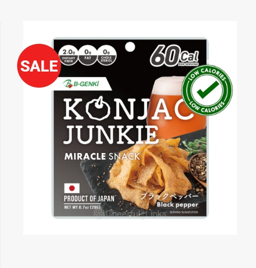 Marukin Konjac Junkie Black Pepper 20gx50 Marukin 黑胡椒魔芋 マルキン食品　KONJAC JUNKIE Black pepper