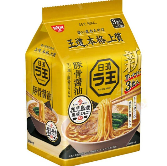 Nissin RAOH Tonkotsu Soy Sauce 3 Servings Pack 300gx9x2 日清拉王拉面 酱油猪骨味 日清　ラ王豚骨醤油　３食パック