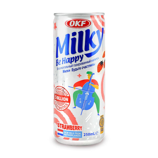 OKF Milky Be Happy Strawberry 250mlx24 OKF Milky Be Happy  草莓味 밀키(딸기) 250ML