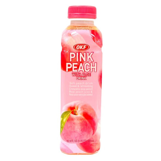 OKF Pink Peach Drink 500mlx20 OKF 蜜桃芦荟饮料 핑크 피치 드링크 500ML