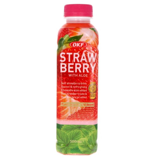 OKF Strawberry Drink 500mlx20 OKF草莓芦荟饮料 딸기 드링크 500ML