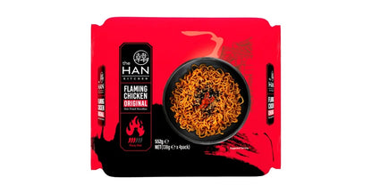 The Han Kitchen Flaming Chicken Original (No Meat) 138gx32 The Han 火鸡面风味拉面（无肉版） 더한 플레이밍 치킨(노미트) 118g