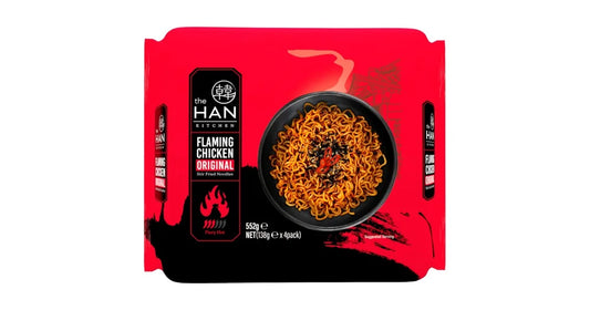 The Han Kitchen Flaming Chicken Original (No Meat) 138gx32 The Han 火鸡面风味拉面（无肉版） 더한 플레이밍 치킨(노미트) 118g