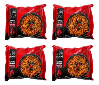 The Han Kitchen Flaming Chicken Original (No Meat) 138gx32 The Han 火鸡面风味拉面（无肉版） 더한 플레이밍 치킨(노미트) 118g