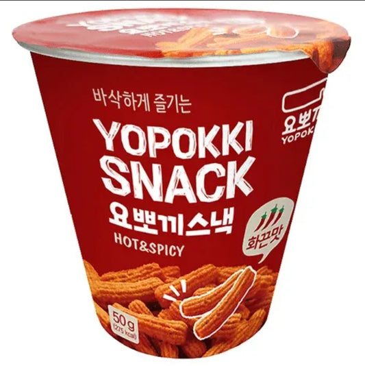 Yopokki Snack Hot spicy portion cup 50gx12 Yopokki 辣味零食（热辣风味） 요뽀끼 스낵 핫 앤 스파이시 50g