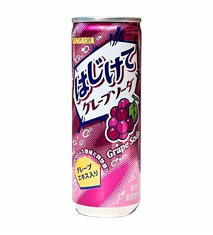 Sangaria Hajikete Grape Soda Can 250g x30 Sangaria 葡萄味苏打饮料 サンガリア　はじけてグレープソーダ　缶