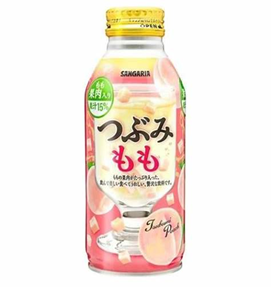 Sangaria Pulpy Peach Bottle Can 380gx24 Sangaria 白桃果肉果汁饮料 サンガリア　つぶみ　ももＢ缶３８０ｇ